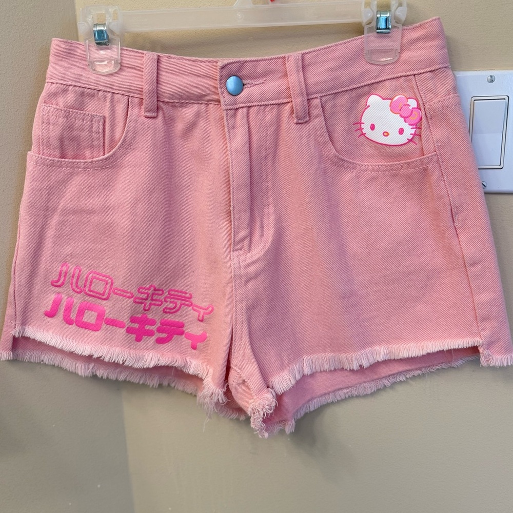 Hello Kitty pink shorts high/low Japanese print size 28 Worn Once